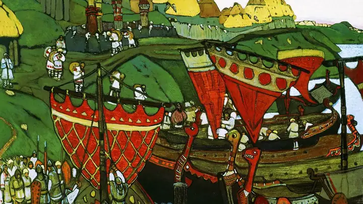картина: Славяне на Днепре, 1905